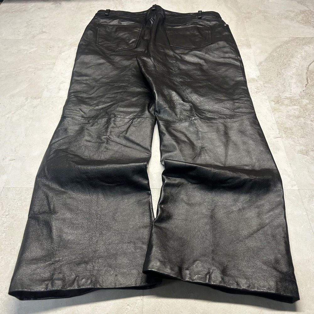 Metrostyle Leather Pants Black Womens 14 Bootcut Genuine Leather Five Pocket